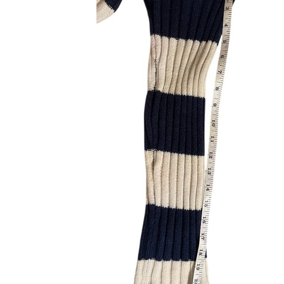 American Eagle Navy and Cream Striped Button Sweater - Picture 7 of 8